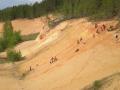 Sandstensgruvan i Piusa, varm sand, glada barn.